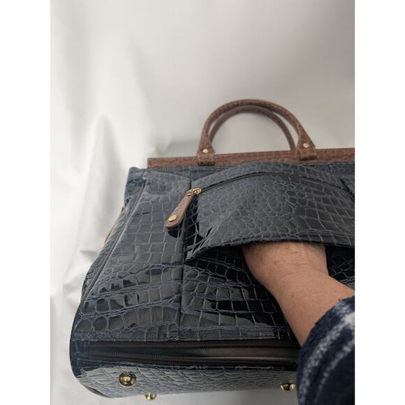 SAMANTHA BROWN Over Night faux crocodile Bag Contemporary Travel Preppy glam - Picture 9 of 12